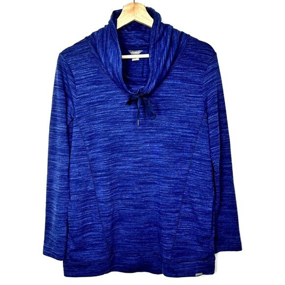 Eddie Bauer Womens Sweater Cowl Neck Long Sleeve Gorpcore Pullover Blue XS - Picture 1 of 14